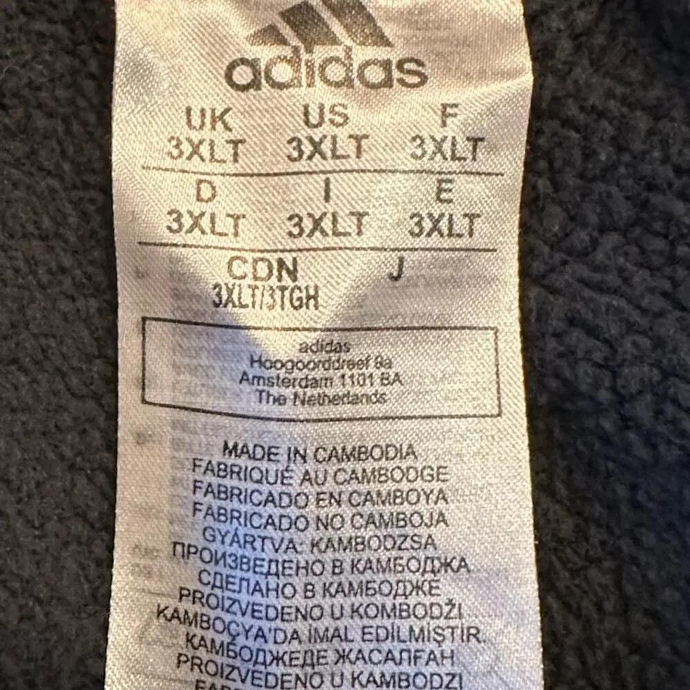 Adidas Mens Size 3XLT Black 3 Stripe Cotton Polyester Athletic Shorts
